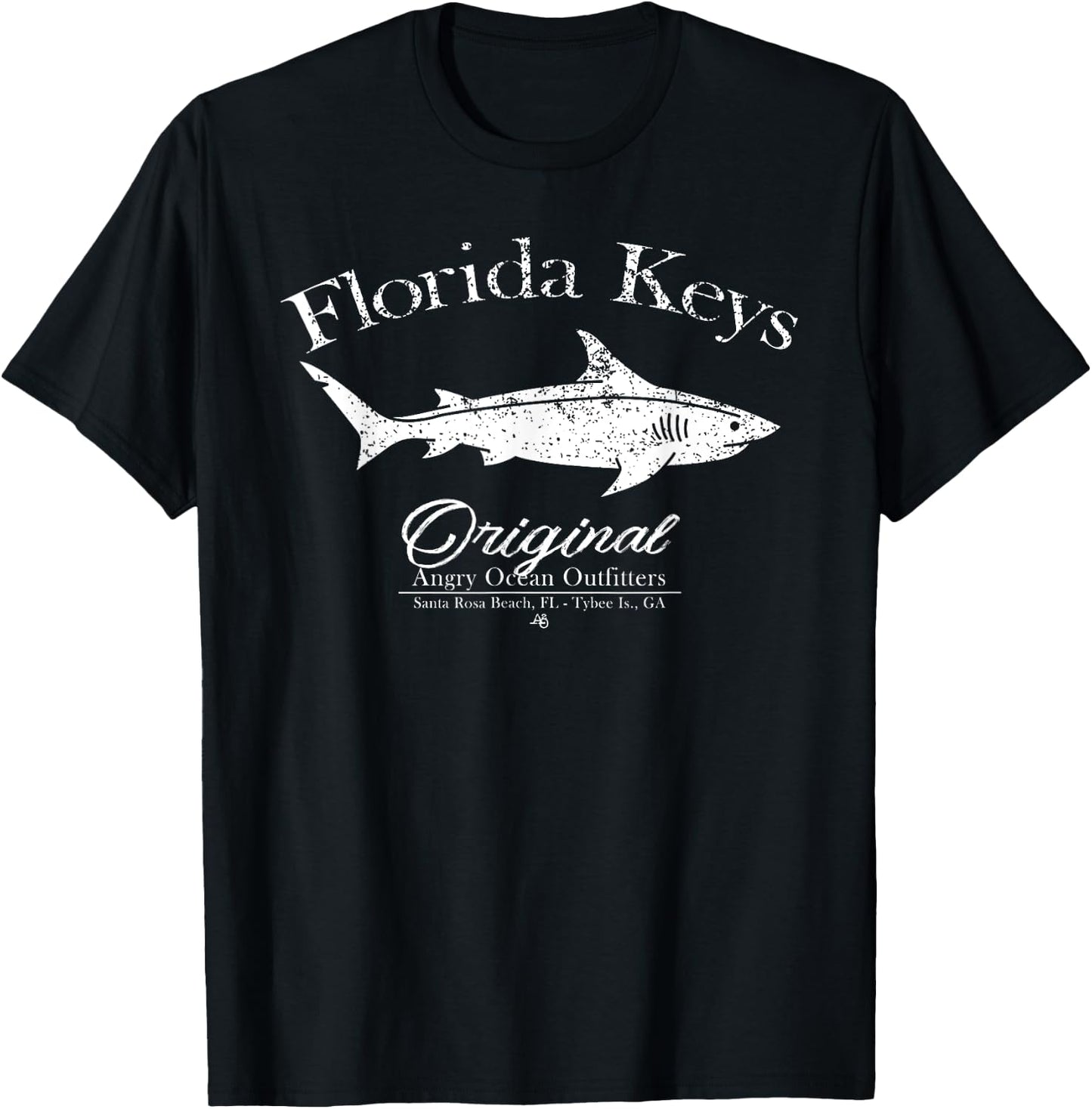 Florida Keys T Shirt Shark Key West Marathon Key Largo T-Shirt - T-Shirt | Black