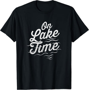 On Lake Time Funny Summer Boating And Fishing Women T-Shirt - T-Shirt | Black