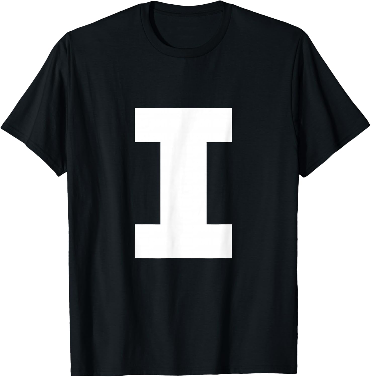 Letter I Capital Alphabet Monogram Initial T-Shirt - T-Shirt | Black