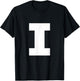 Letter I Capital Alphabet Monogram Initial T-Shirt - T-Shirt | Black