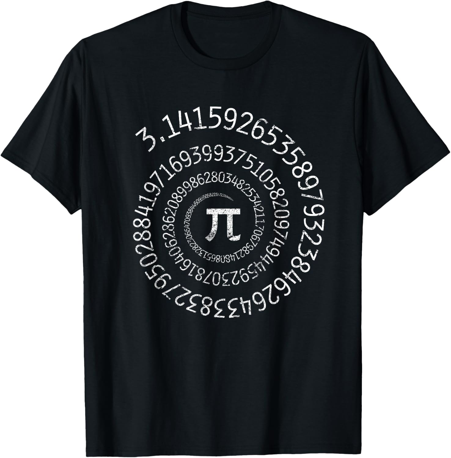 Pi Day Spiral Pi Math T-Shirt - T-Shirt | Black