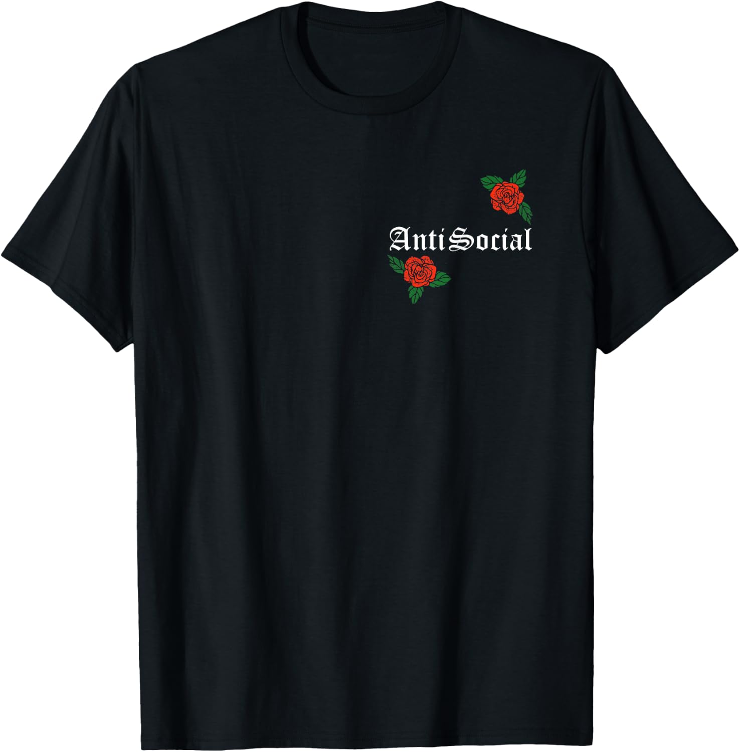 Anti Social Rose Pocket T-Shirt - T-Shirt | Black
