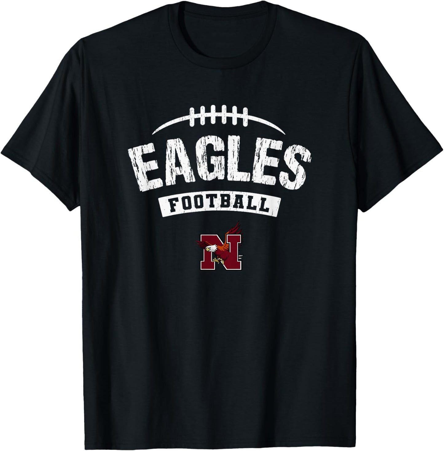 Niceville Eagles Logo Football Distressed HS T-Shirt - T-Shirt | Black