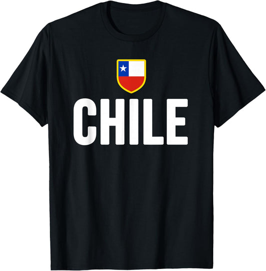 Chile Flag Shield Chilean Pride Latin Heritage T-Shirt - T-Shirt | Black