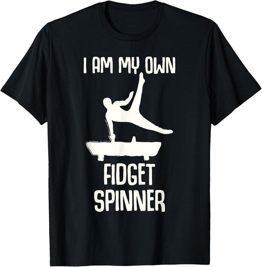 Boys Gymnastics Fidget Spinner T-Shirt - T-Shirt | Black