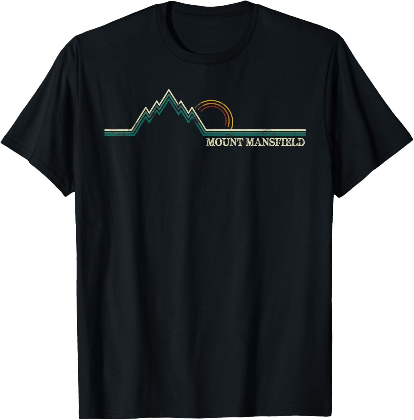Mount Mansfield Vermont Snowboarding Skiing Resort T-Shirt - T-Shirt | Black