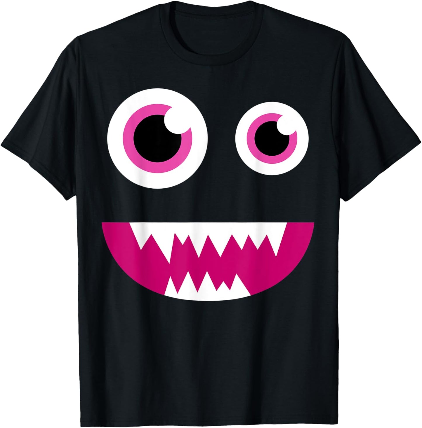 Cute Eye Monster Face Smile Funny Halloween Kids Man Women T-Shirt - T-Shirt | Black