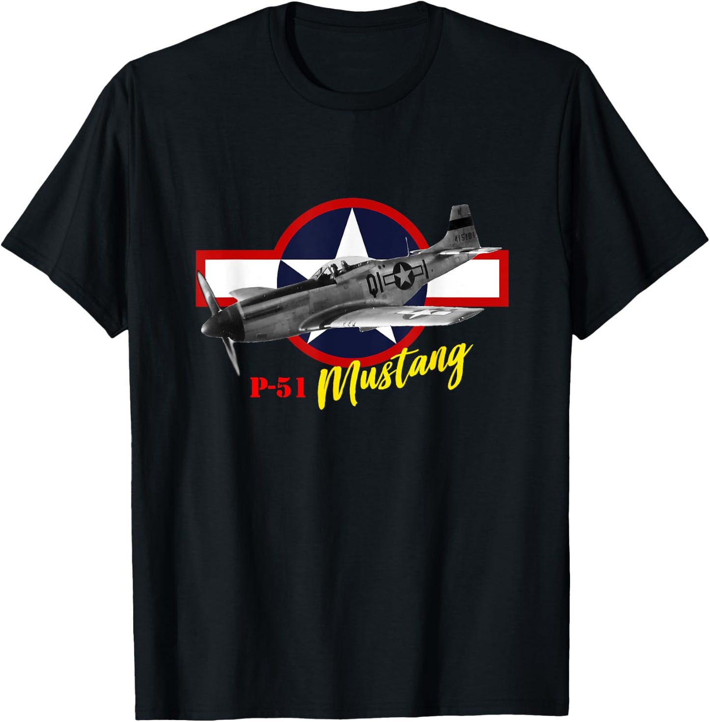 North American P-51 Mustang T-Shirt - T-Shirt | Black