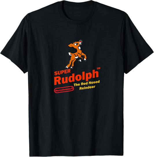 Burt's Shirts:"Super Rudolph""Rudolph""Video Game Rudolph" T-Shirt - T-Shirt | Black