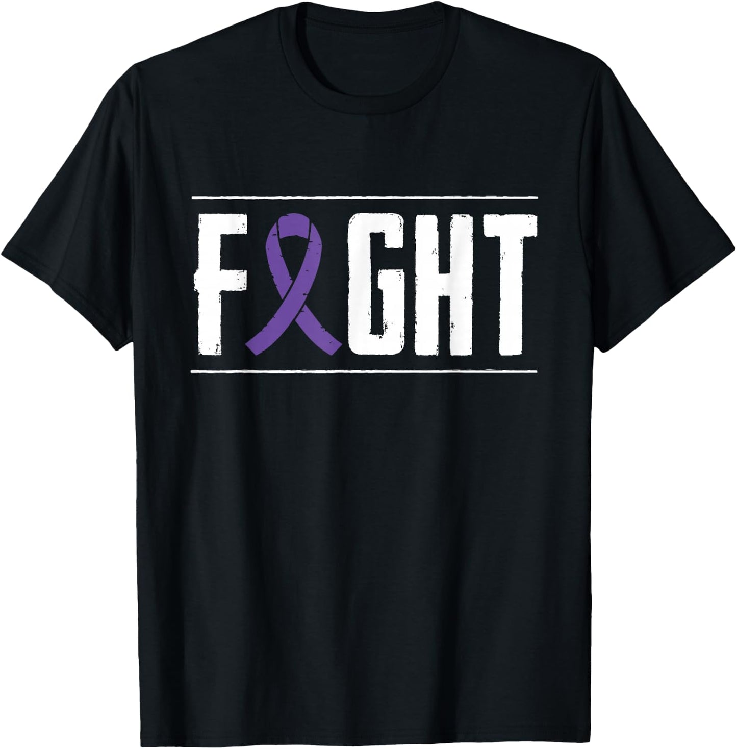 Pancreatic Cancer Fight Cancer Ribbon T-Shirt - T-Shirt | Black