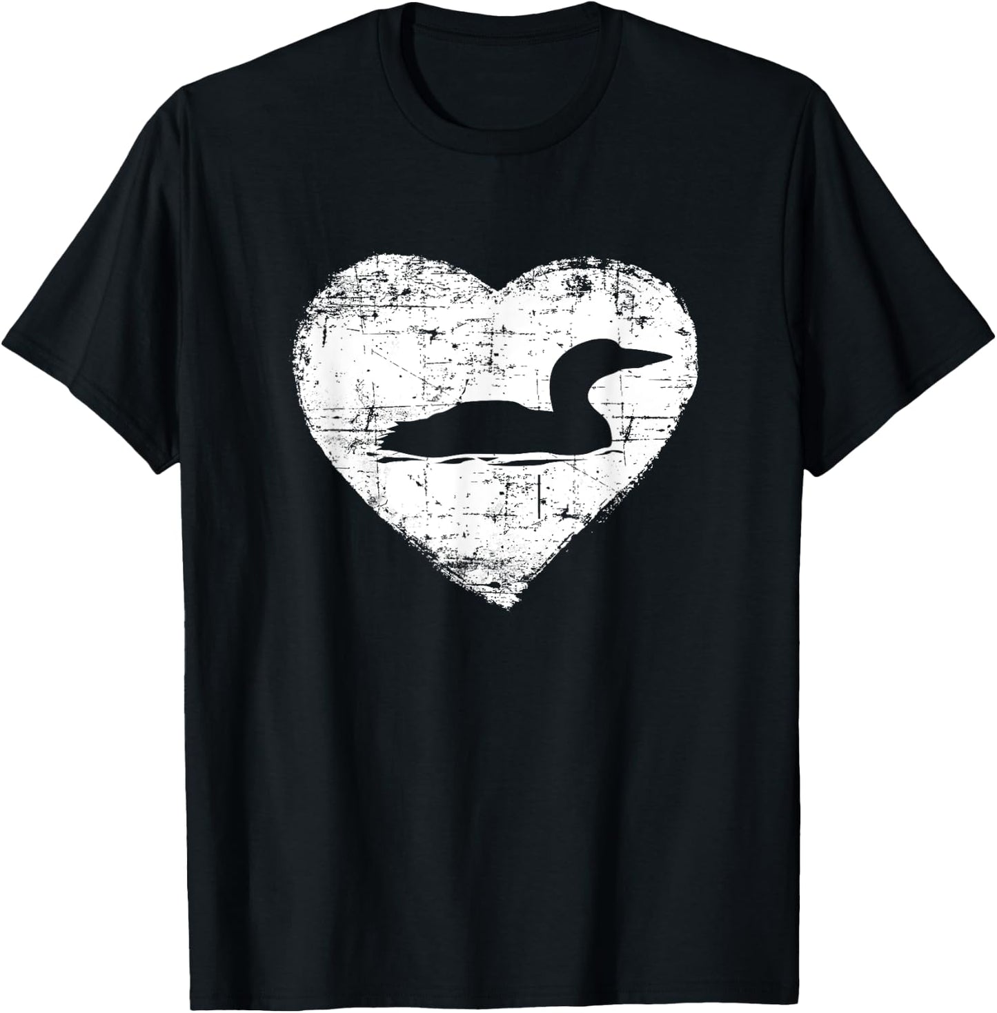 Loon | Love Loons Heart Lake Shirt T-Shirt - T-Shirt | Black