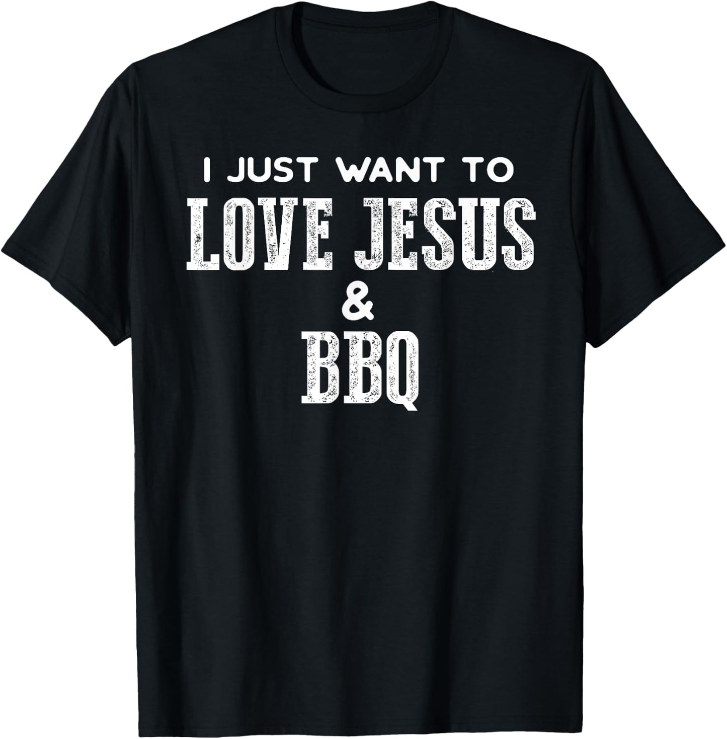 Funny Grilling T Shirt for Christian Love Jesus and BBQ T-Shirt - T-Shirt | Black