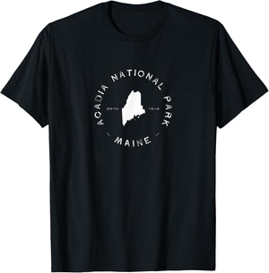 Acadia National Park Maine Graphic T-Shirt - T-Shirt | Black