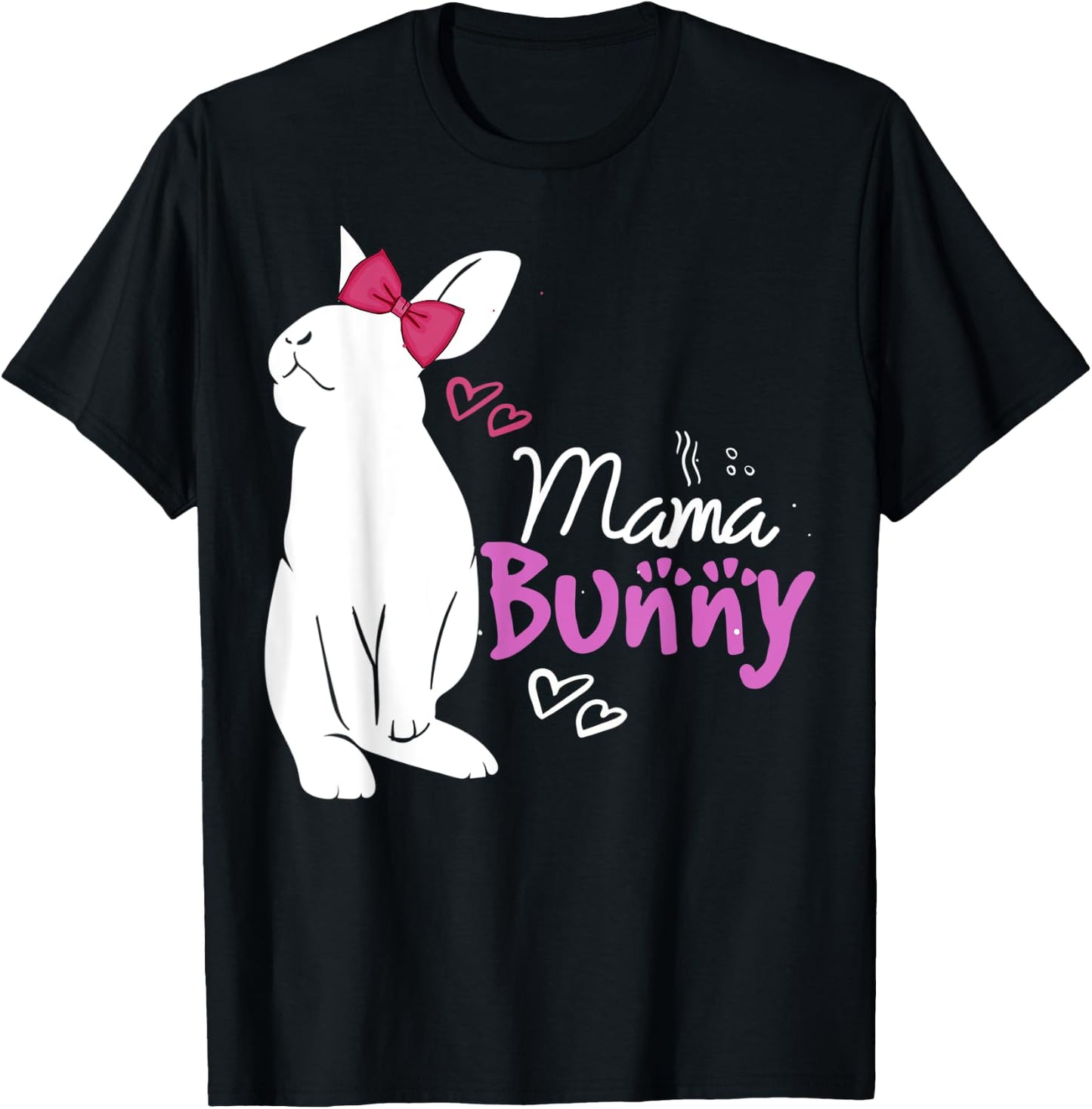 Cute Mama Bunny Gift Design Family Easter Gift T-Shirt - T-Shirt | Black