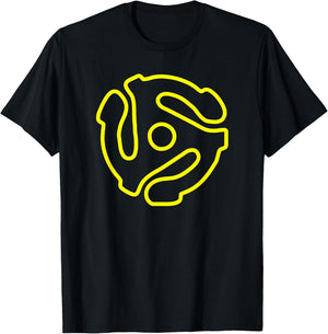 DJ 45 rpm Adapter Spindle Vinyl T-Shirt - T-Shirt | Black