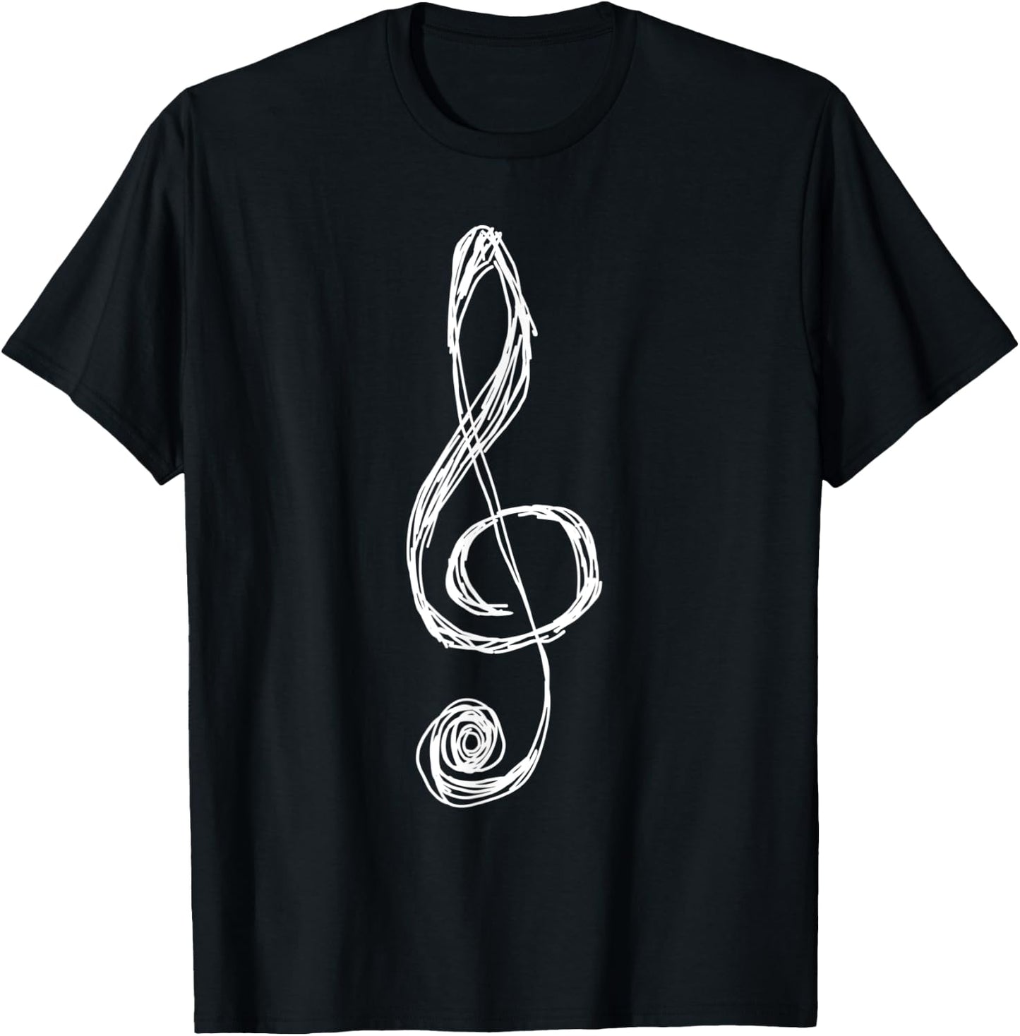 Sketchy G Clef Treble Clef T-Shirt - T-Shirt | Black