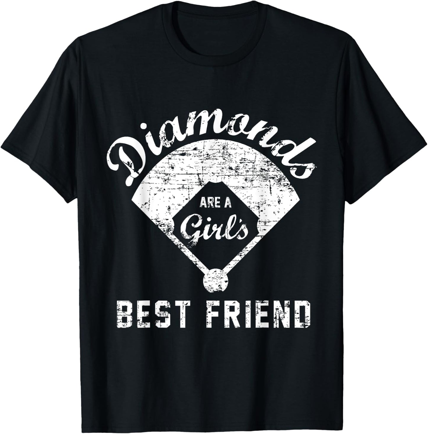 Diamonds are a Girl's Best Friend T Shirt, Softball Mom Gift T-Shirt - T-Shirt | Black