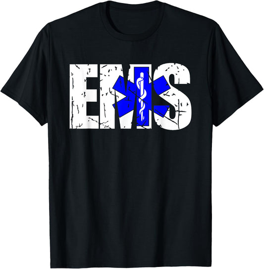 Distressed EMS EMT 911 Rescue Emergency Medical Services T-Shirt - T-Shirt | Black