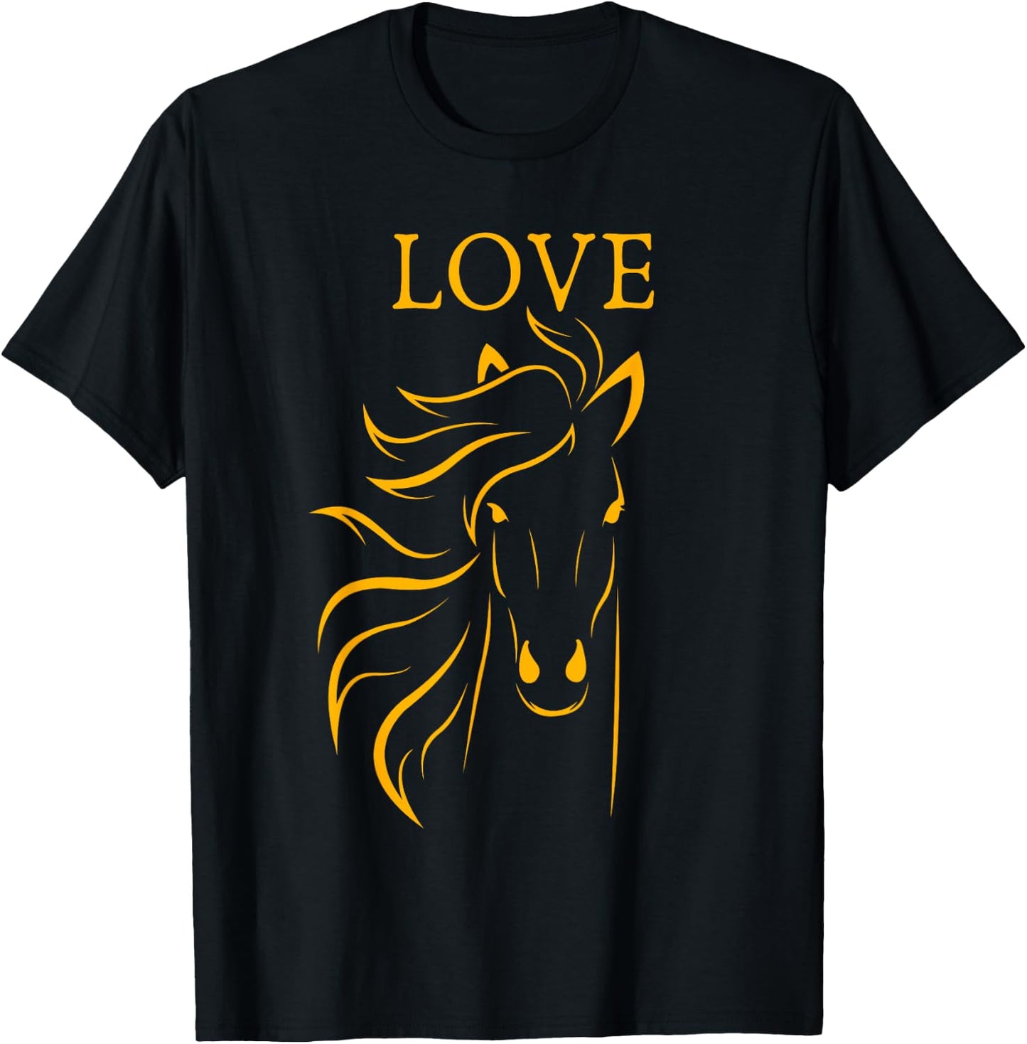 Women and Girls Stylish Love Horse Head T-Shirt - T-Shirt | Black