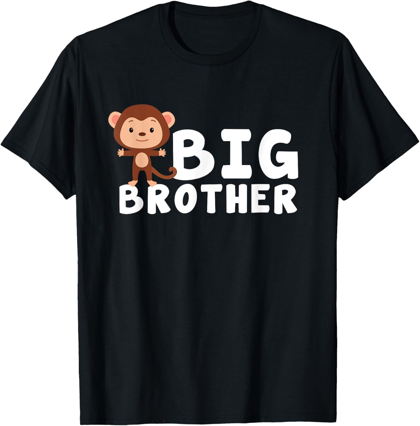 Zany Brainy | Cute Funny | Big Brother Monkey Chimp T-Shirt - T-Shirt | Black
