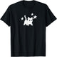 Y2K 90s Scary Tomcat Cat is Scared Under Starry T-Shirt - T-Shirt | Black