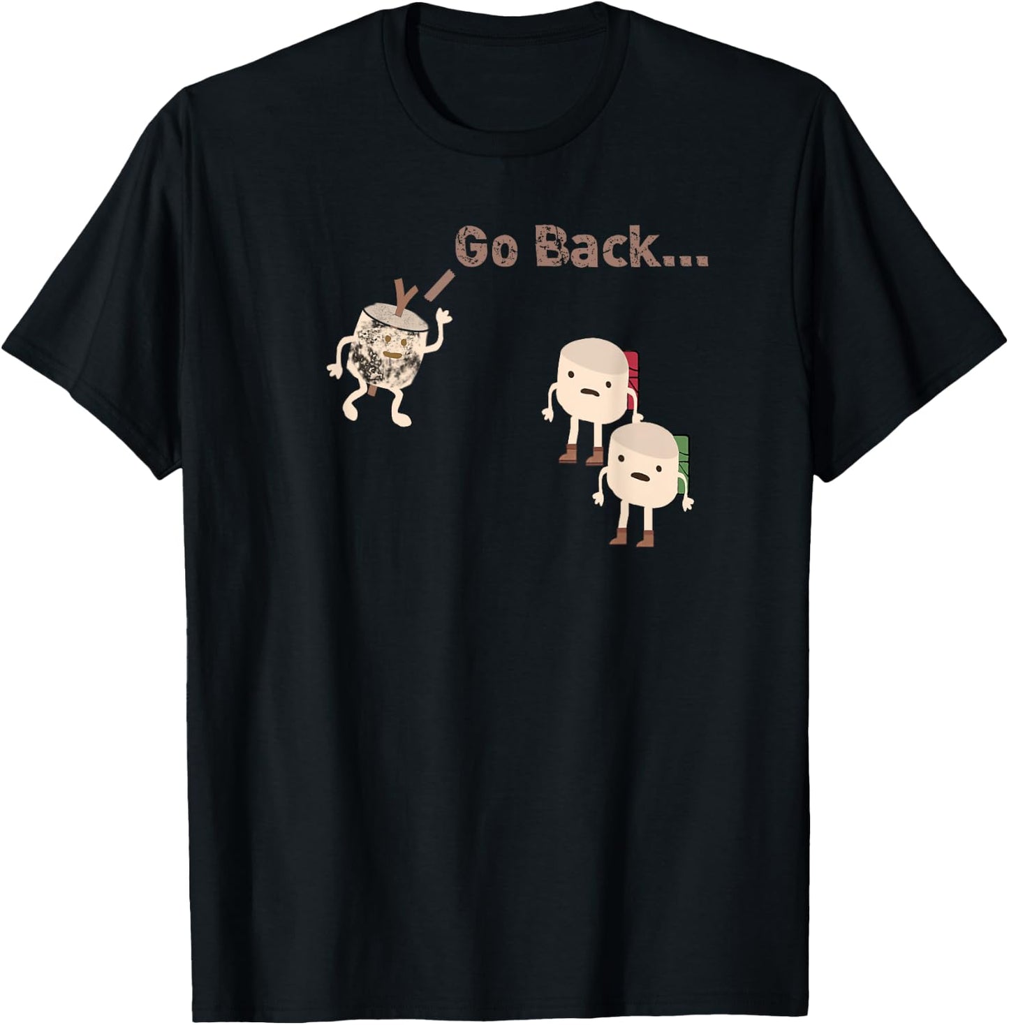 Go Back - Marshmallow Warning Campfire T-Shirt - T-Shirt | Black