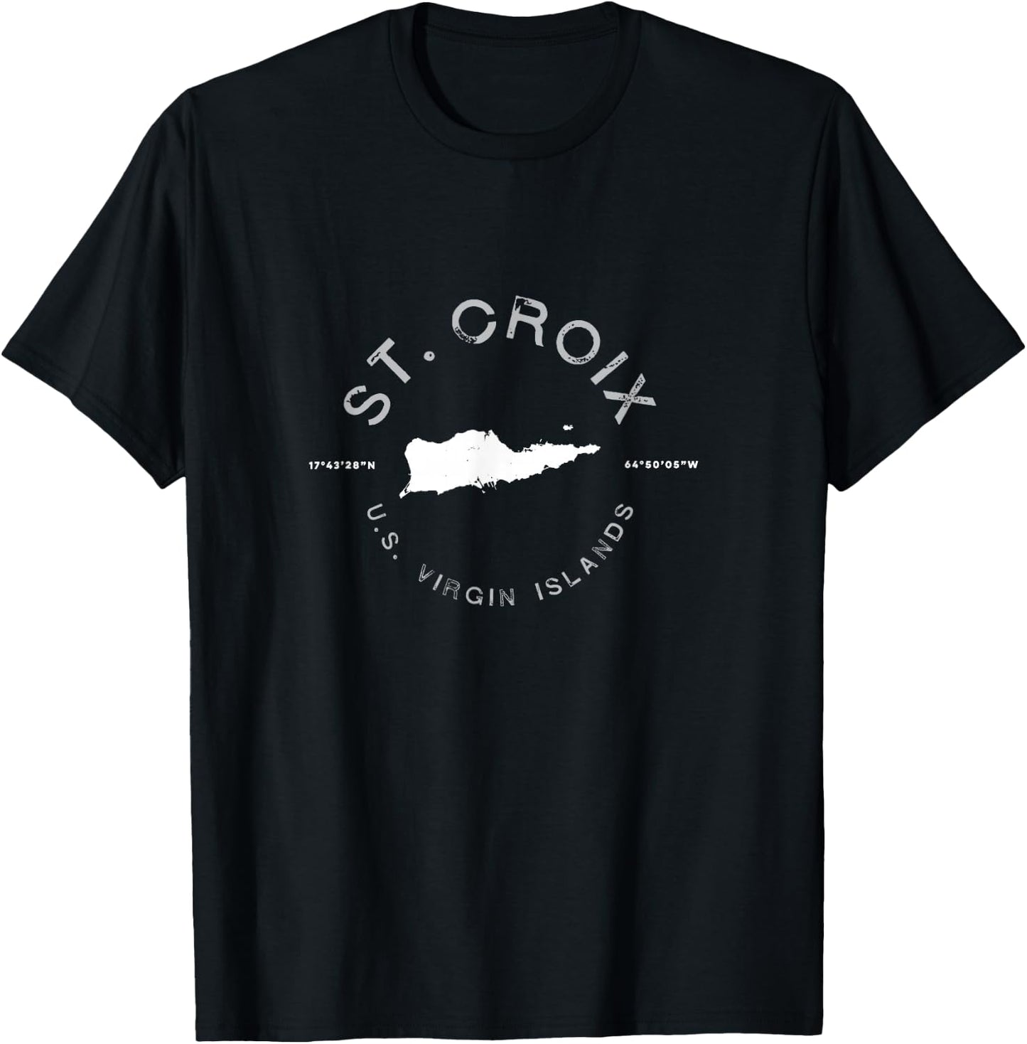 St. Croix USVI Graphic Vintage Retro T Shirt T-Shirt - T-Shirt | Black