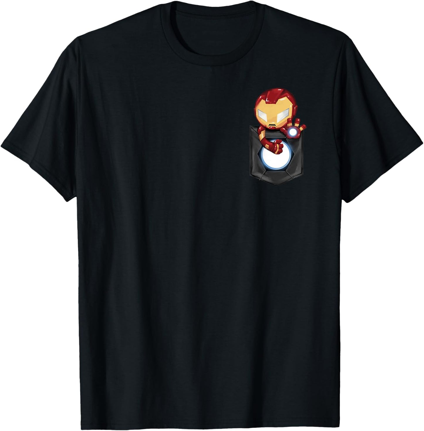 Marvel Comic Iron Man Left Chest Pocket Graphic T-Shirt - T-Shirt | Black
