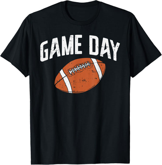American Football Game Day Vintage Gridiron Sports Lover Fan T-Shirt - T-Shirt | Black