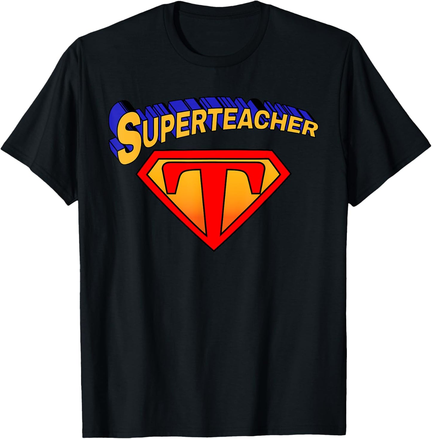 Superteacher Superhero Funny Teacher Gift T-Shirt - T-Shirt | Black