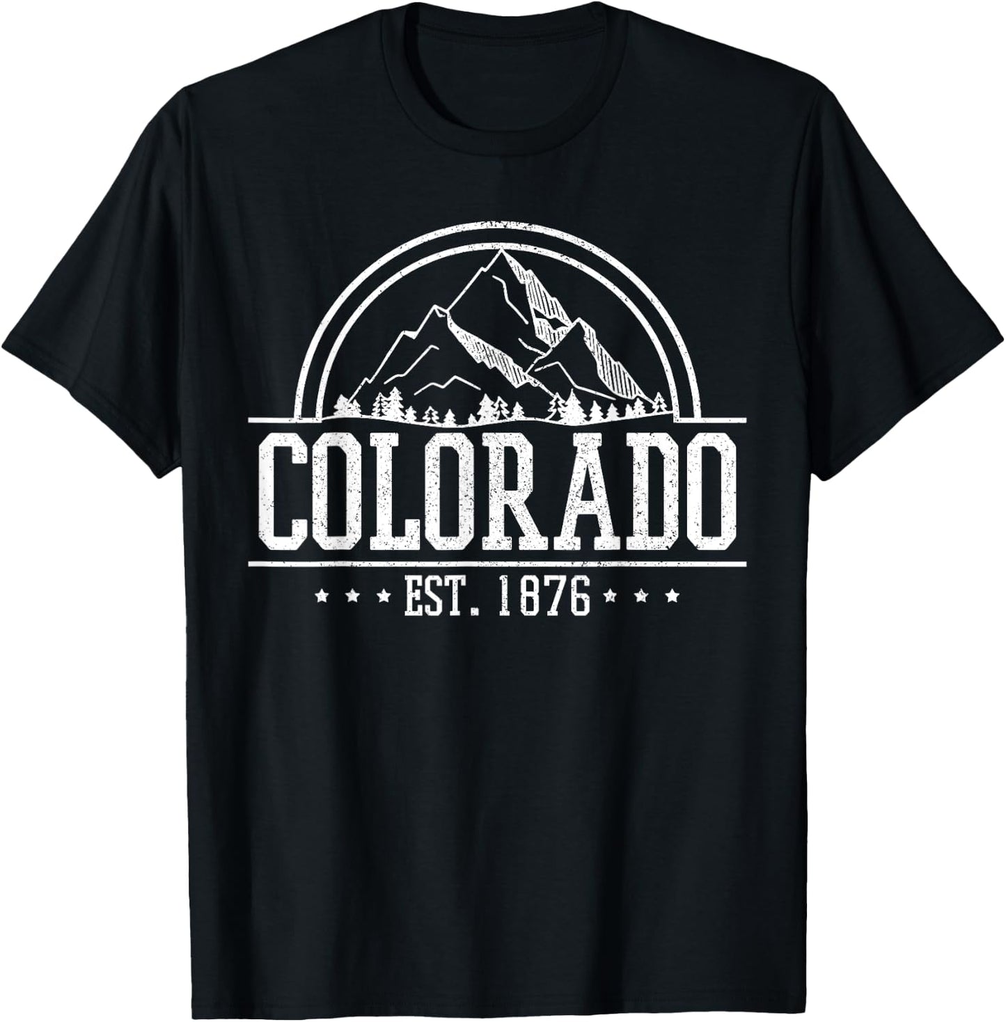 Colorado Rocky Mountains Est. 1876 Hiking Outdoor T-Shirt - T-Shirt | Black