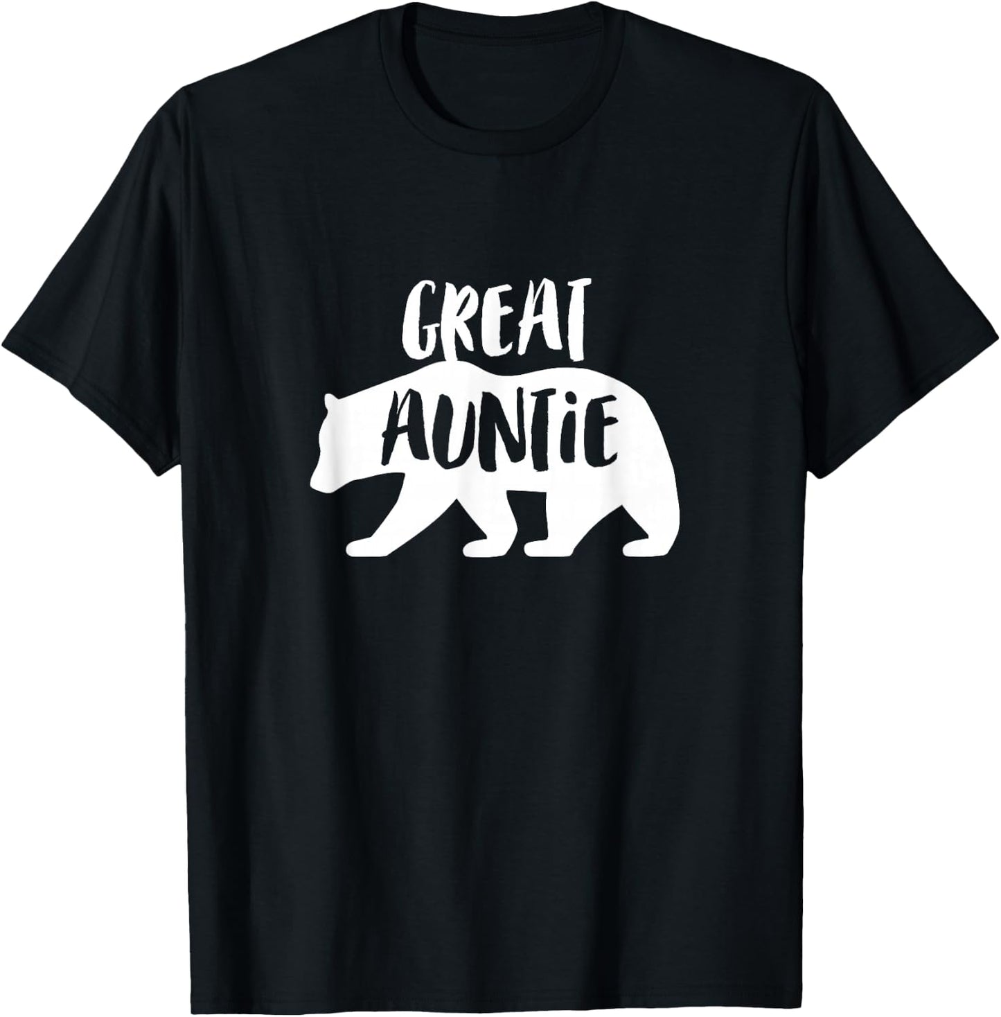 The Persnickety Owl Family Bears #2 Great Aunt Auntie Bear Women's Blue Modern Lace Embellishment Classic Fit Short Sleeve T-Shirt - T-Shirt | Black