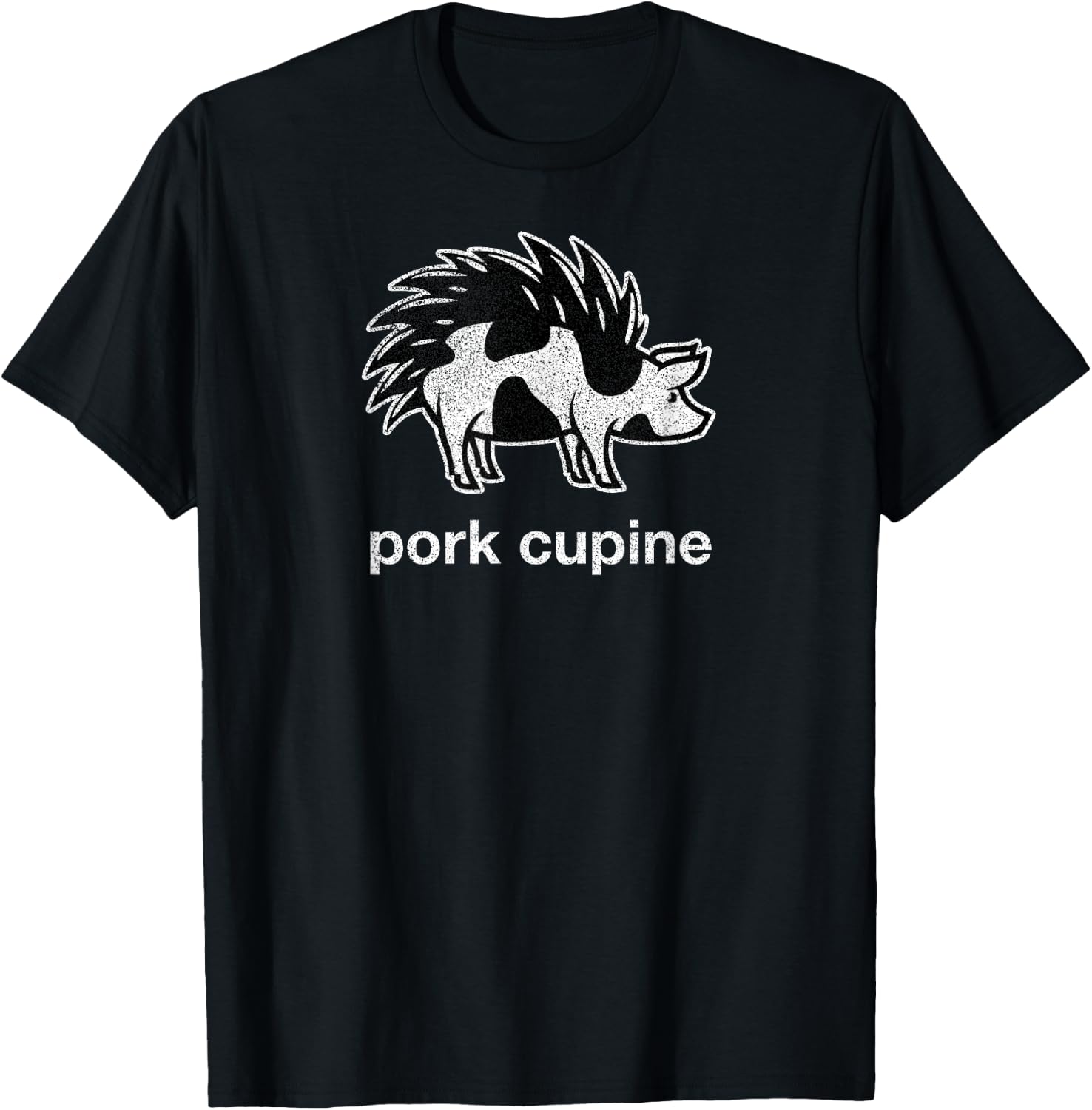 Funny Pork-Cupine Shirt - Porcupine and Pig T-Shirt - T-Shirt | Black