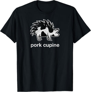 Funny Pork-Cupine Shirt - Porcupine and Pig T-Shirt - T-Shirt | Black