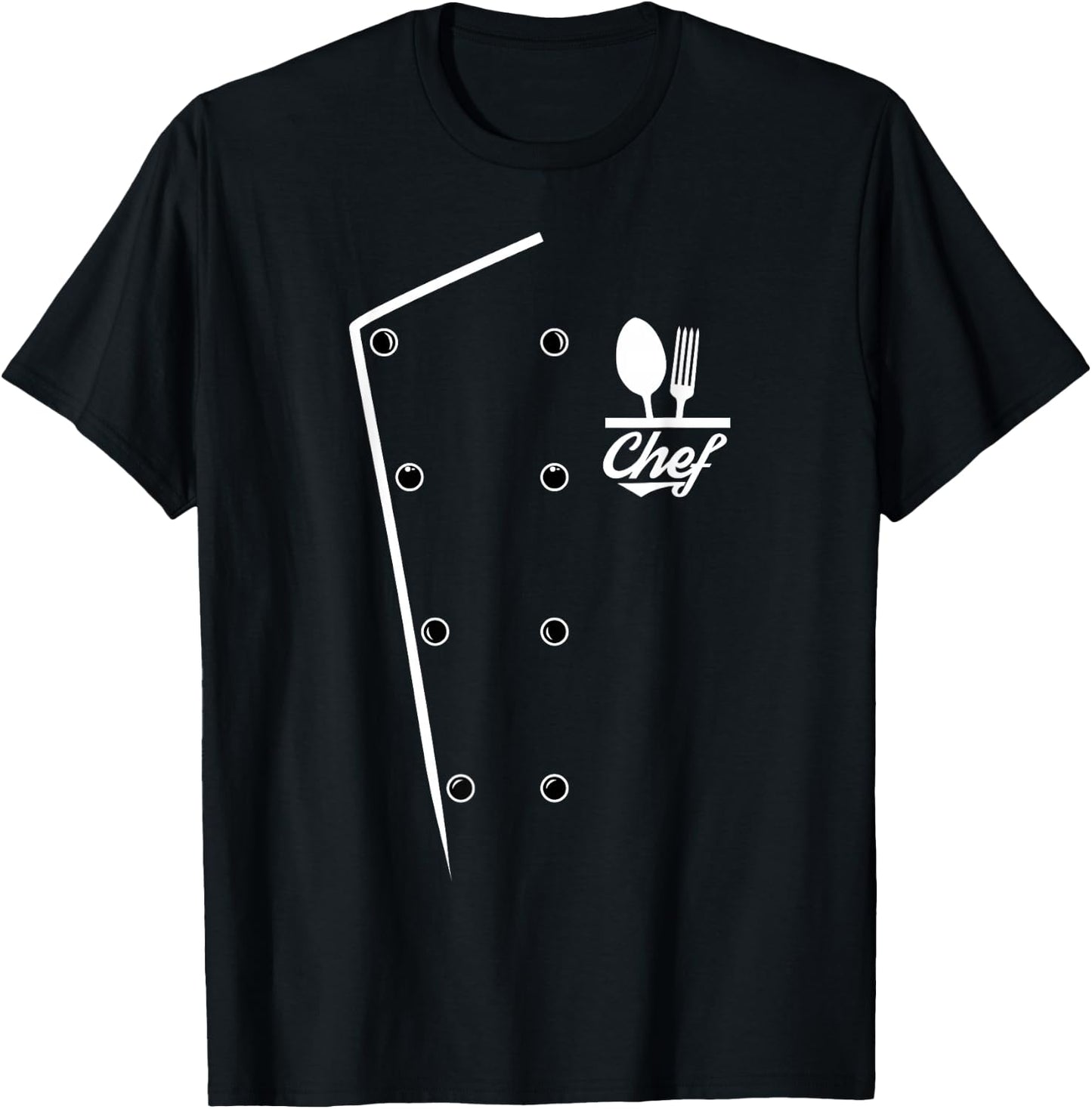 Chef Uniform Cooking Shirt Black Chef , Culinary , Classic Fit, Short Sleeve, -Adults, Small T-Shirt - T-Shirt | Black