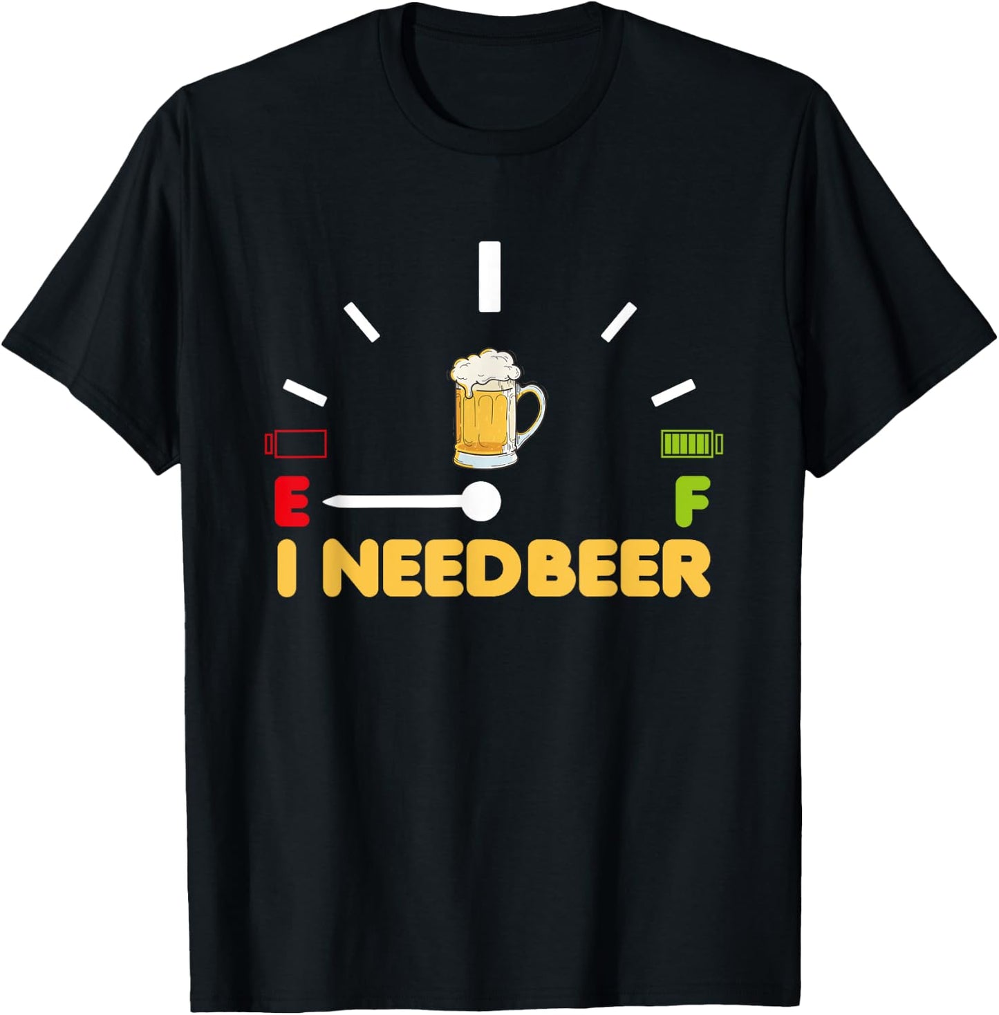 Beer Speedometer Fuel I need Beer Lover T-Shirt - T-Shirt | Black