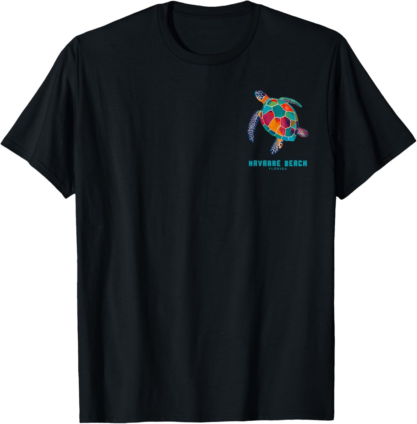 Navarre Beach Florida FL Vintage Retro Sea Turtle Souvenir T-Shirt - T-Shirt | Black