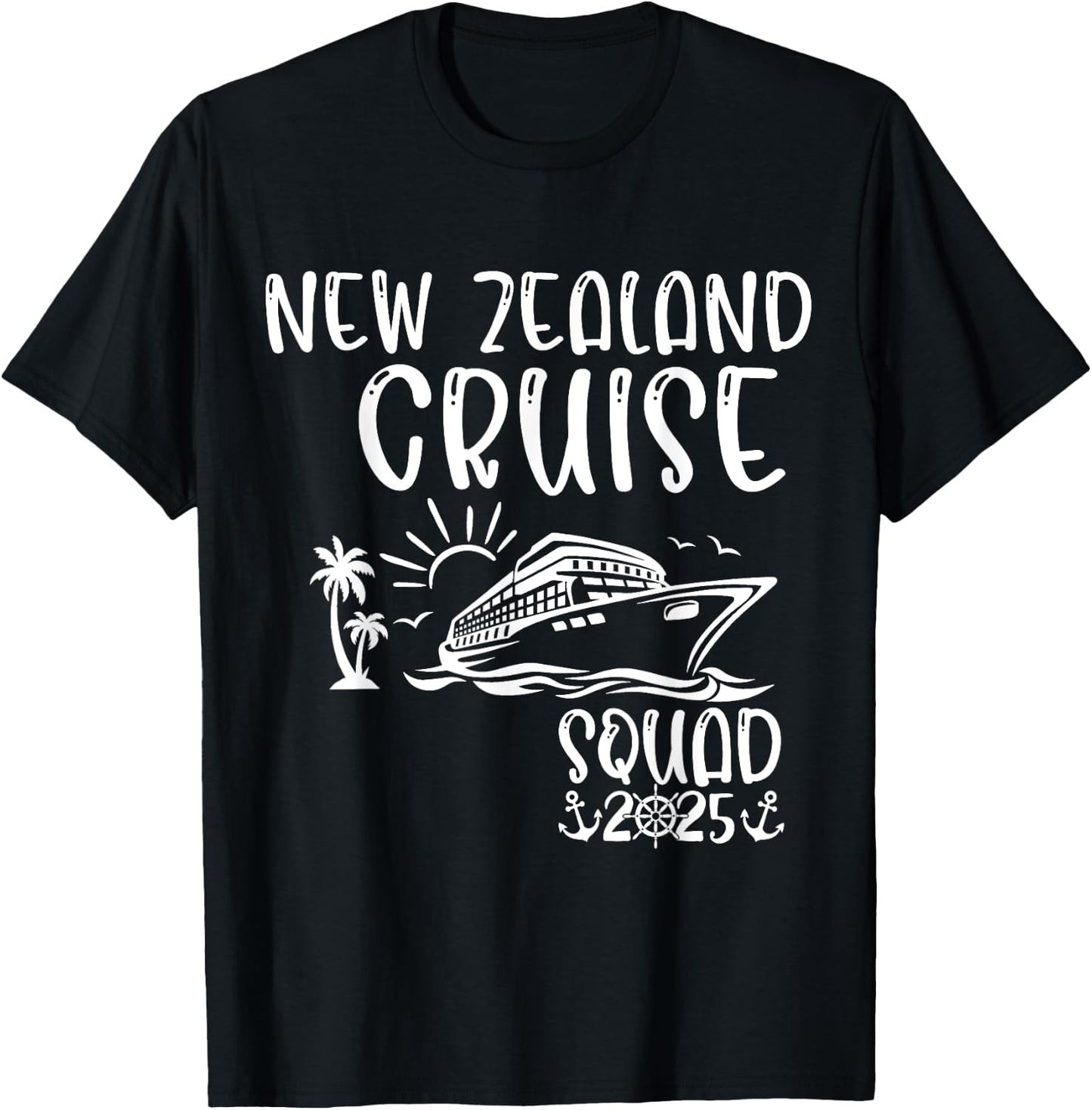 New Zealand Cruise Squad 2025 Holiday Trip Family Matching T-Shirt - T-Shirt | Black