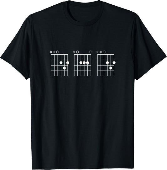 Guitarist Dad Fathers Day Shirt - DAD Guitar Chords T-Shirt - T-Shirt | Black