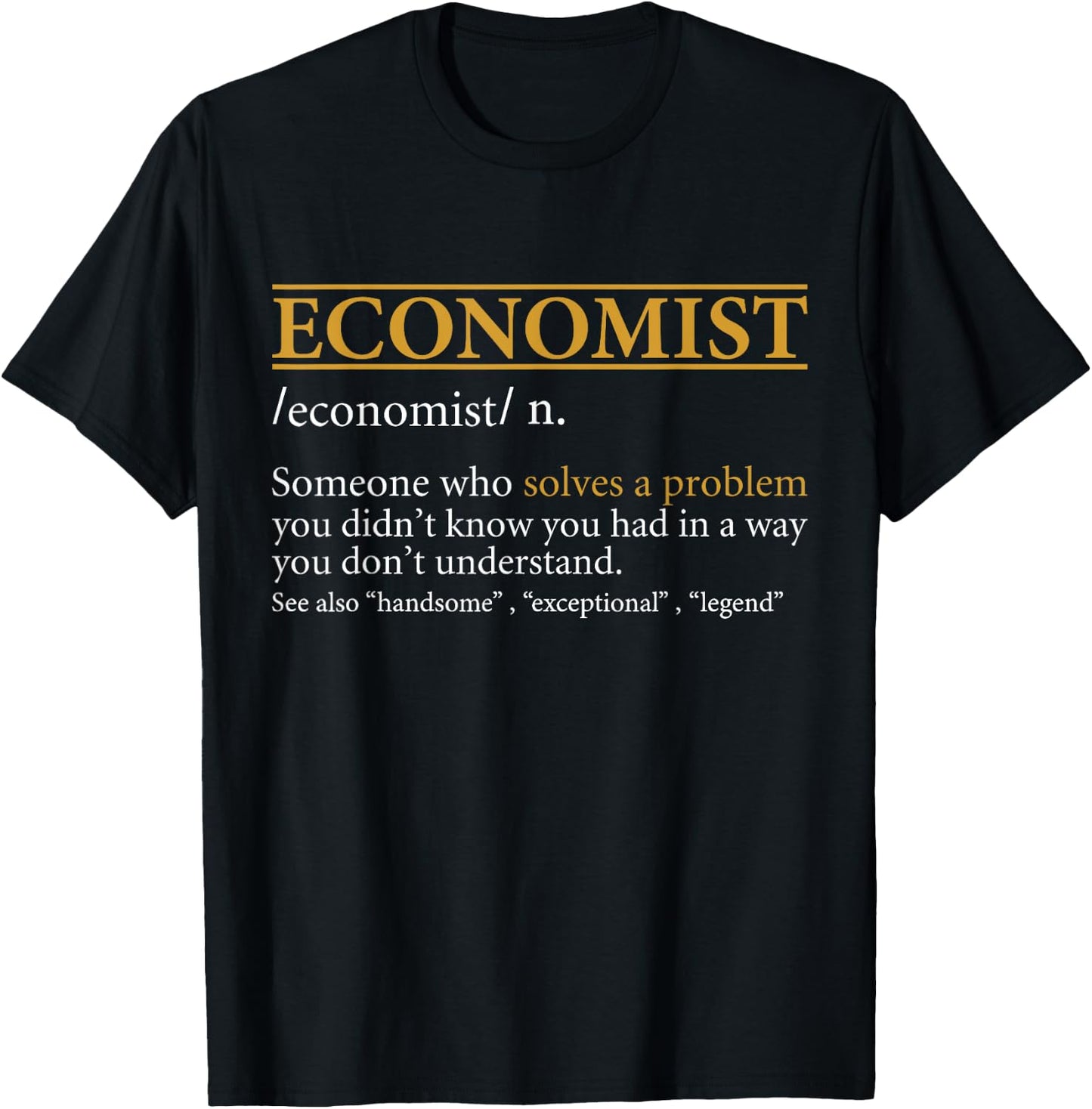 BBP Designs Men's Black Classic Fit ECONOMIST T-Shirt - T-Shirt | Black