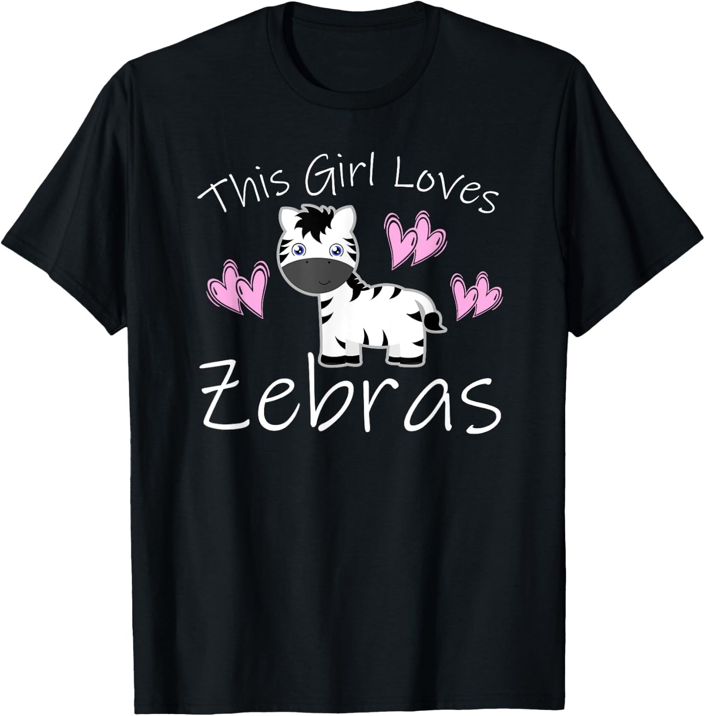 This Girl Loves Zebras Cute Zebra Lover Quote Saying Graphic T-Shirt - T-Shirt | Black