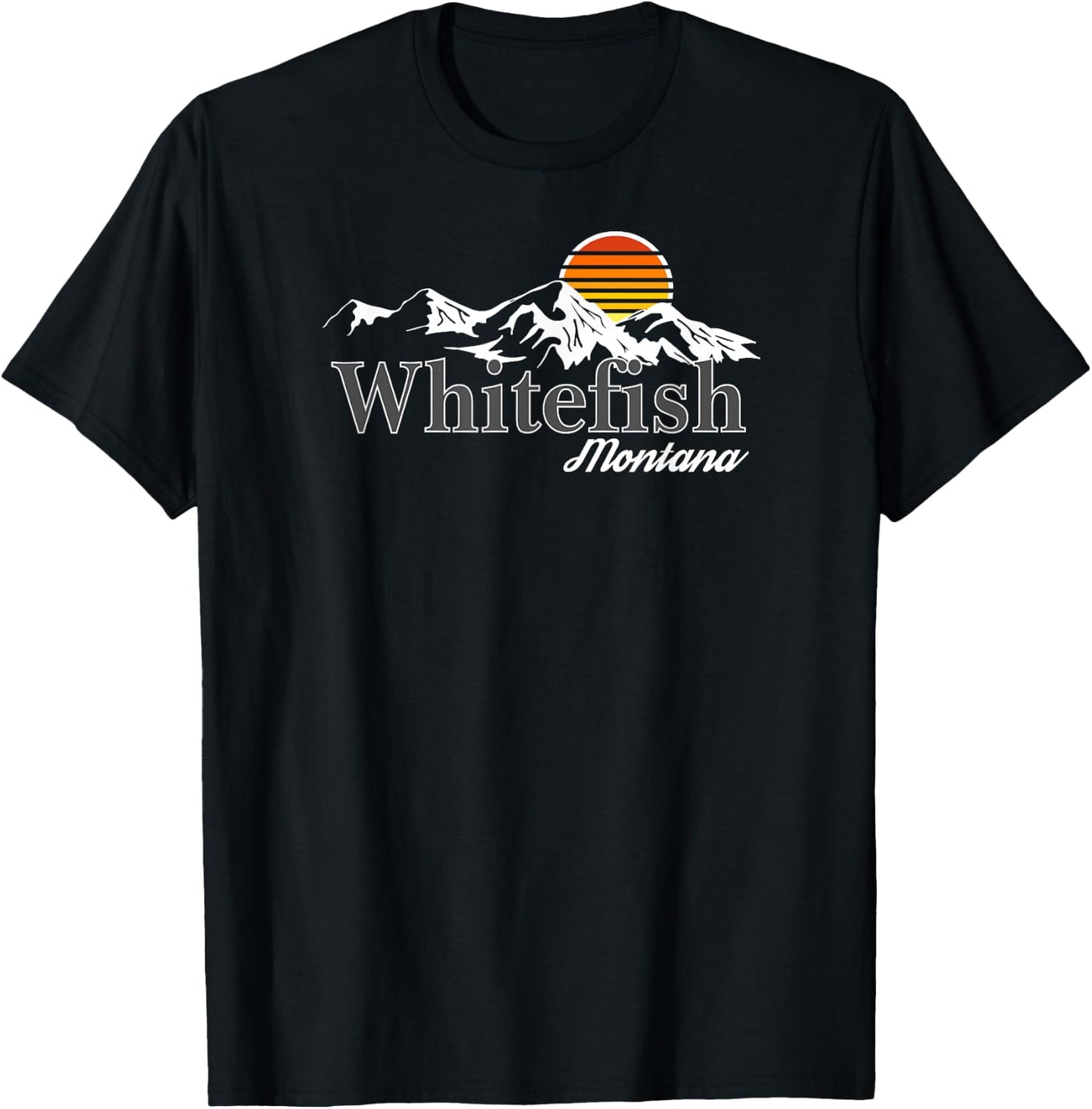 Skiing Whitefish Montana Mountain Lover T-Shirt - T-Shirt | Black