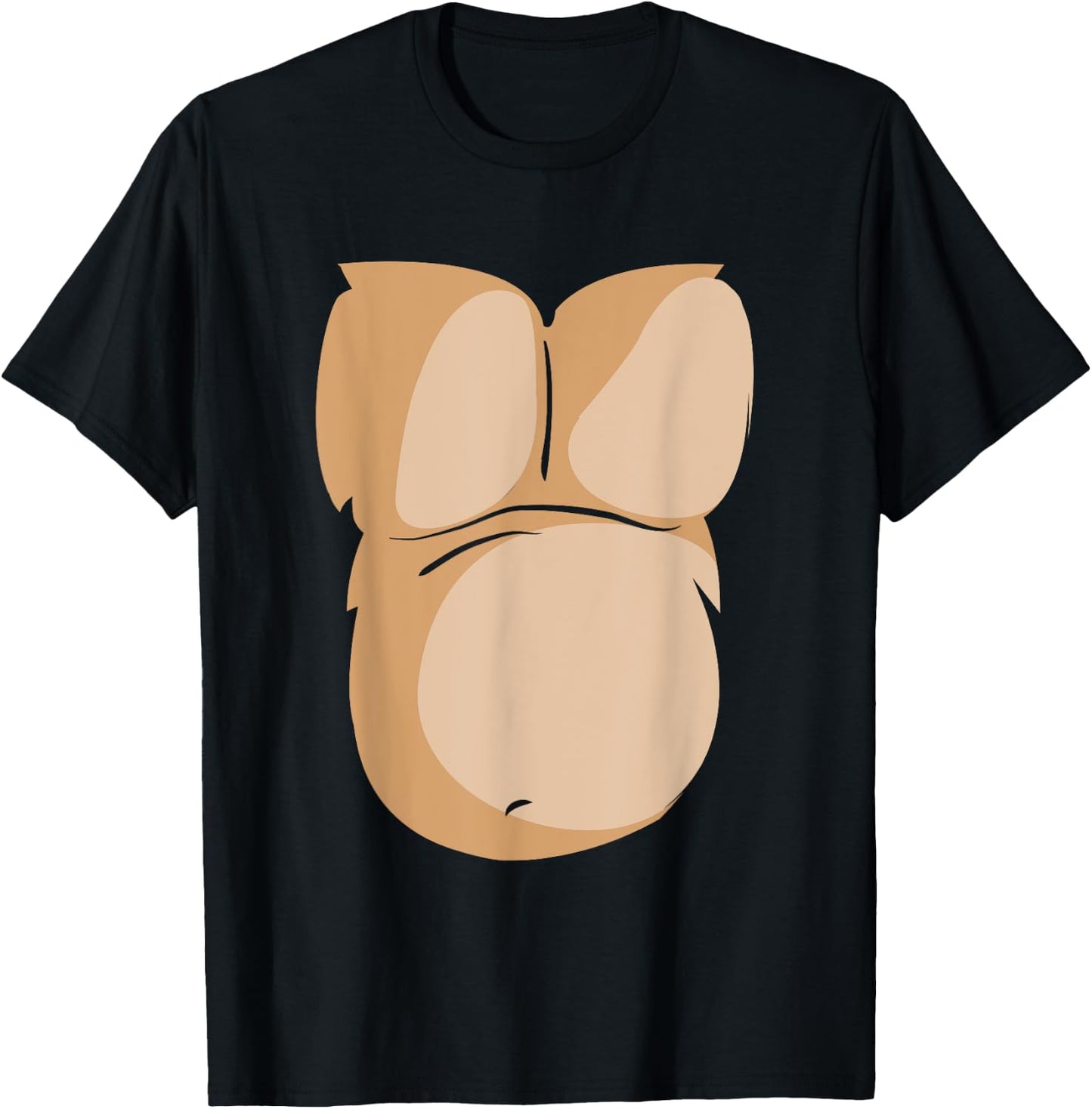 Funny Monkey Gorilla Hairy Chest Costume T Shirt T-Shirt - T-Shirt | Black