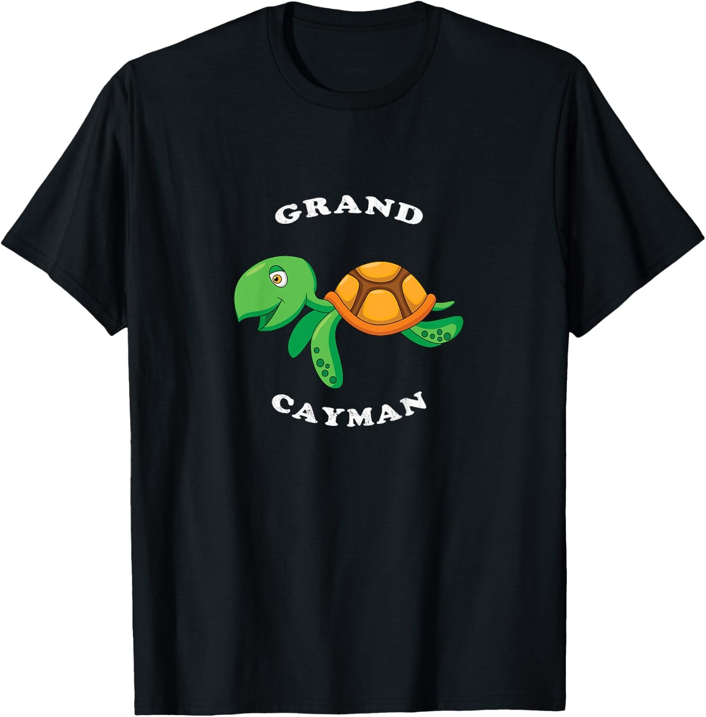 Grand Cayman Vintage Children's Cartoon Turtle Vacation Gift T-Shirt - T-Shirt | Black