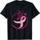 Pink Ribbon Golf Shirts-Butterflies Breast Cancer T-Shirt - T-Shirt | Black