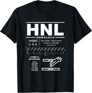 Daniel K. Inouye Int'l Airport Honolulu Hawaii HNL T-Shirt - T-Shirt | Black