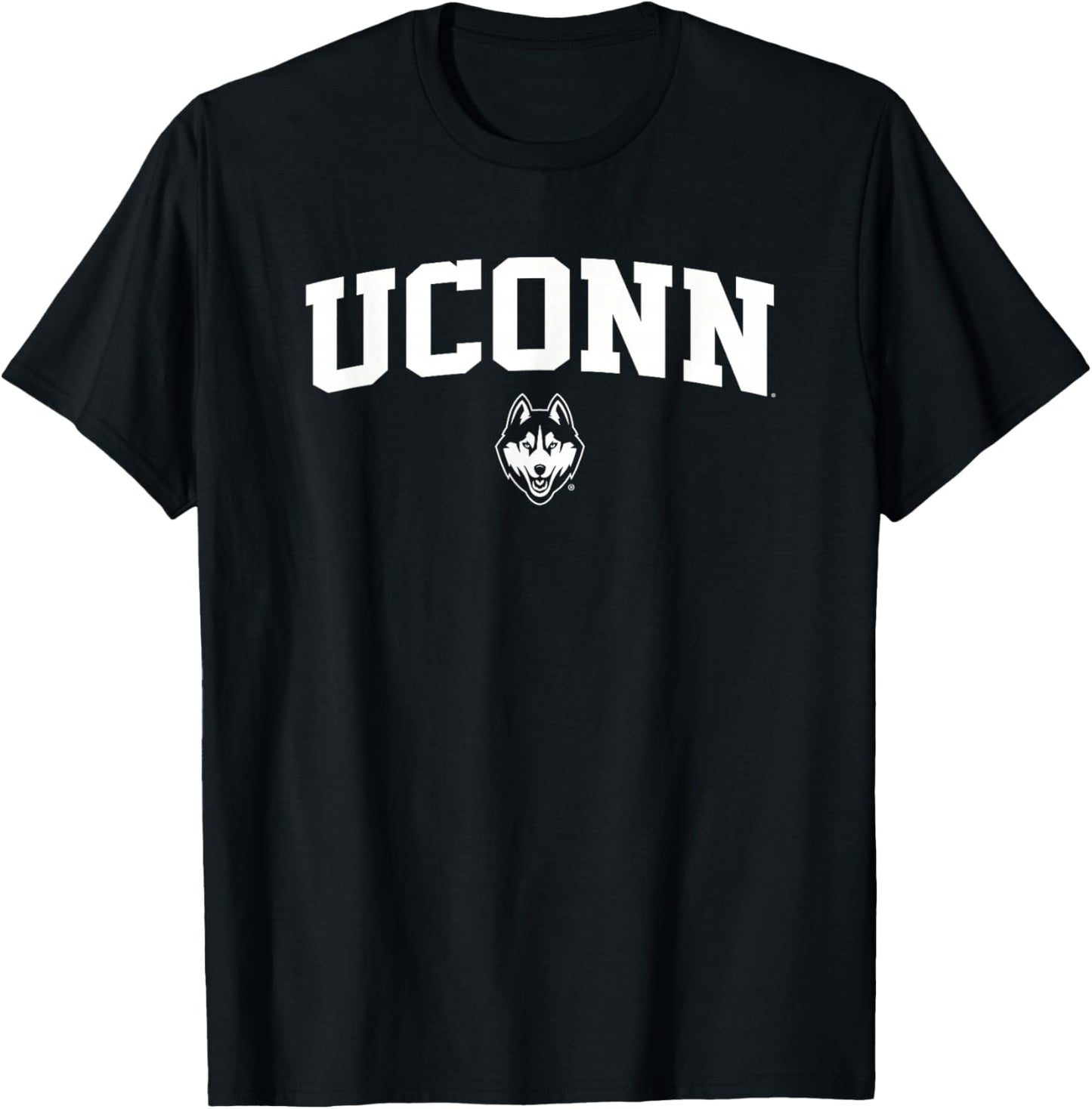 Uconn Huskies One Color Arch Logo T-Shirt - T-Shirt | Black
