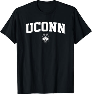 Uconn Huskies One Color Arch Logo T-Shirt - T-Shirt | Black