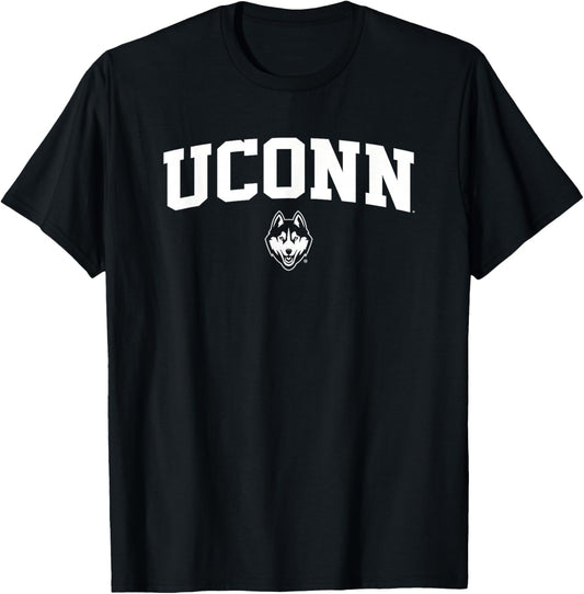 Uconn Huskies One Color Arch Logo T-Shirt - T-Shirt | Black