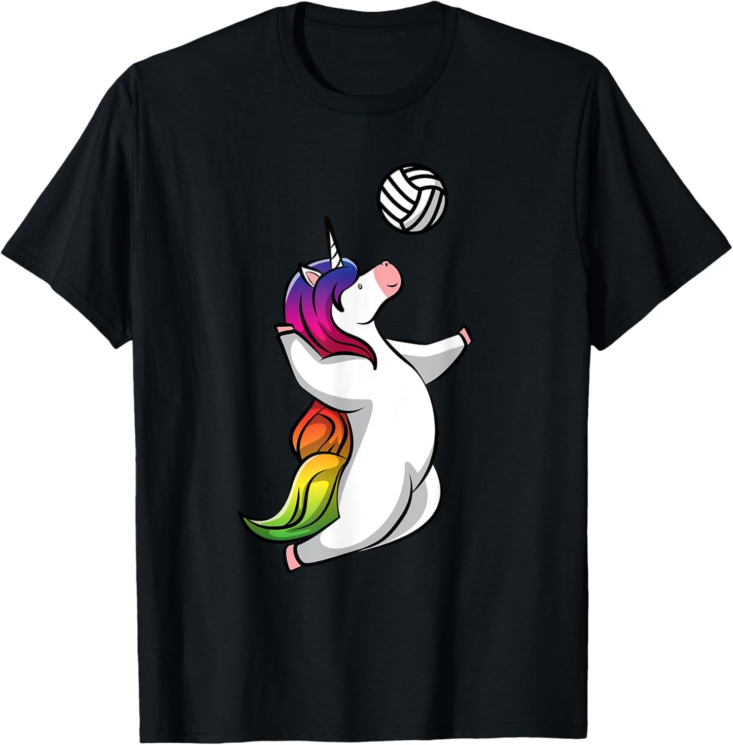 Unicorn Volleyball Shirt Funny and Cute Sport Volleycorn T-Shirt - T-Shirt | Black